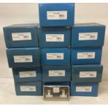 13 x boxes of 13 Amp 2 Gang wall sockets in stainless steel (45 units) (E06) Further