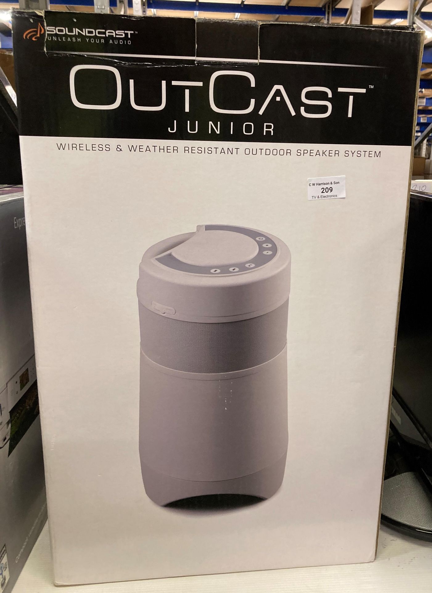 Outcast Junior wireless & weather resistant outdoor speaker system complete with power lead and