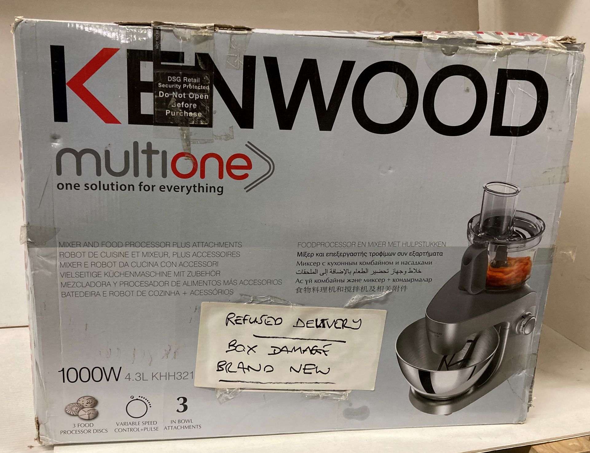 Kenwood Multione mixer and food processor plus attachments (saleroom location: J11)