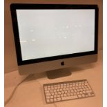 Apple iMac all-in-one monitor complete with power lead and keyboard (boxed - *please note damage to