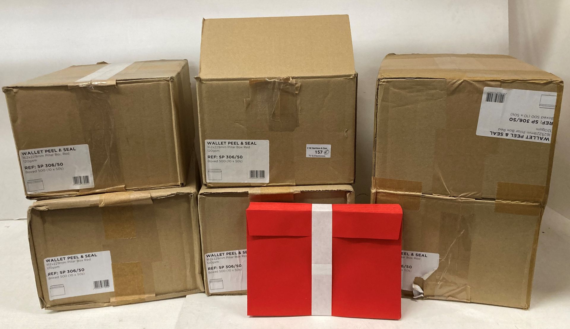 6 x boxes of wallet peel and seal envelopes 120GSM 162mm x 229mm (500 per box) (saleroom location: