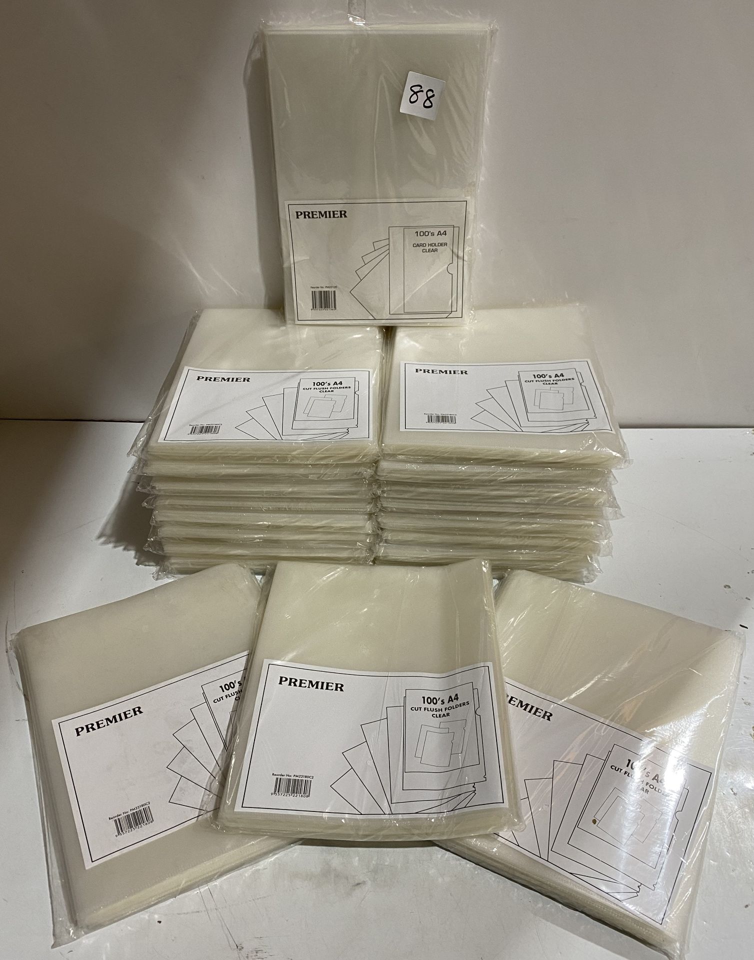 25 x packs of 100 A4 clear cut flush folders