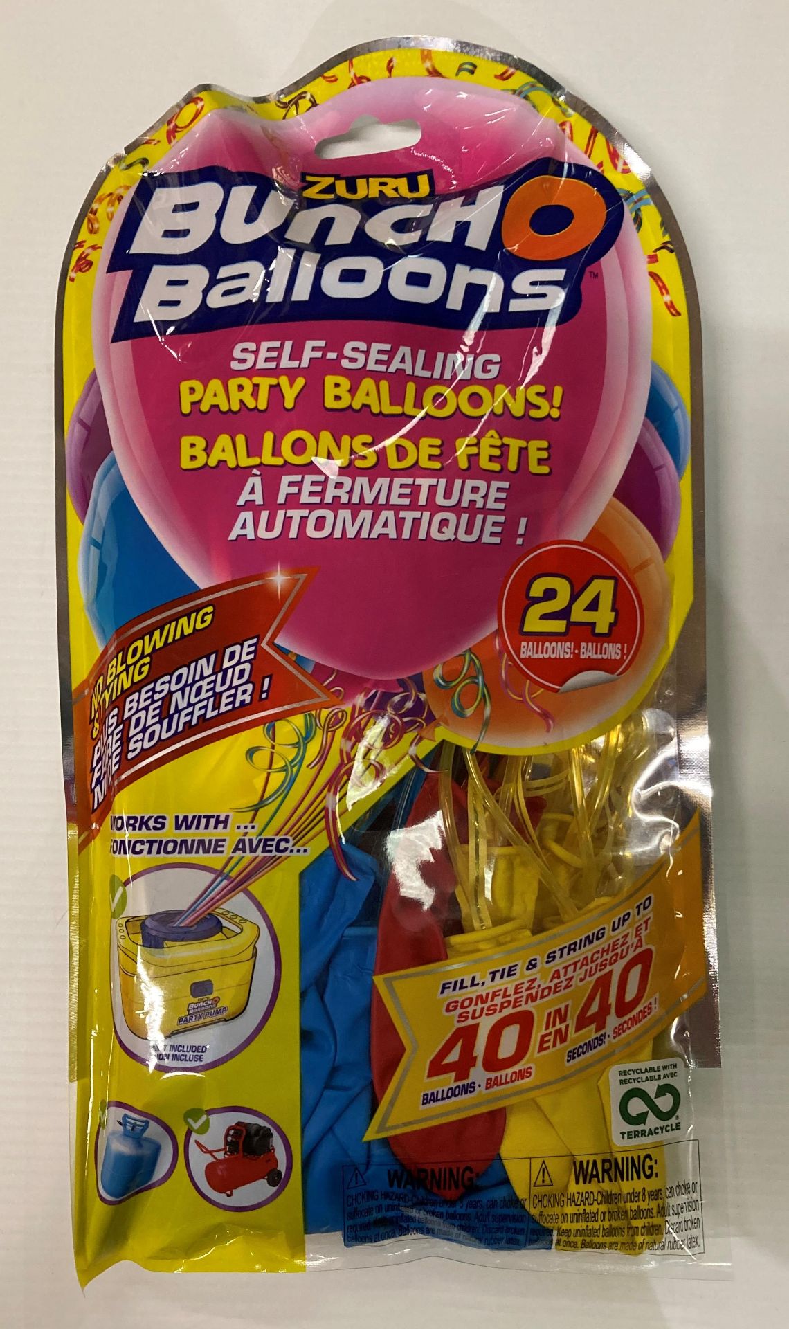 60 x packs of Zuru Bunch O Balloons - each pack contains 24 x self sealing balloons for use with