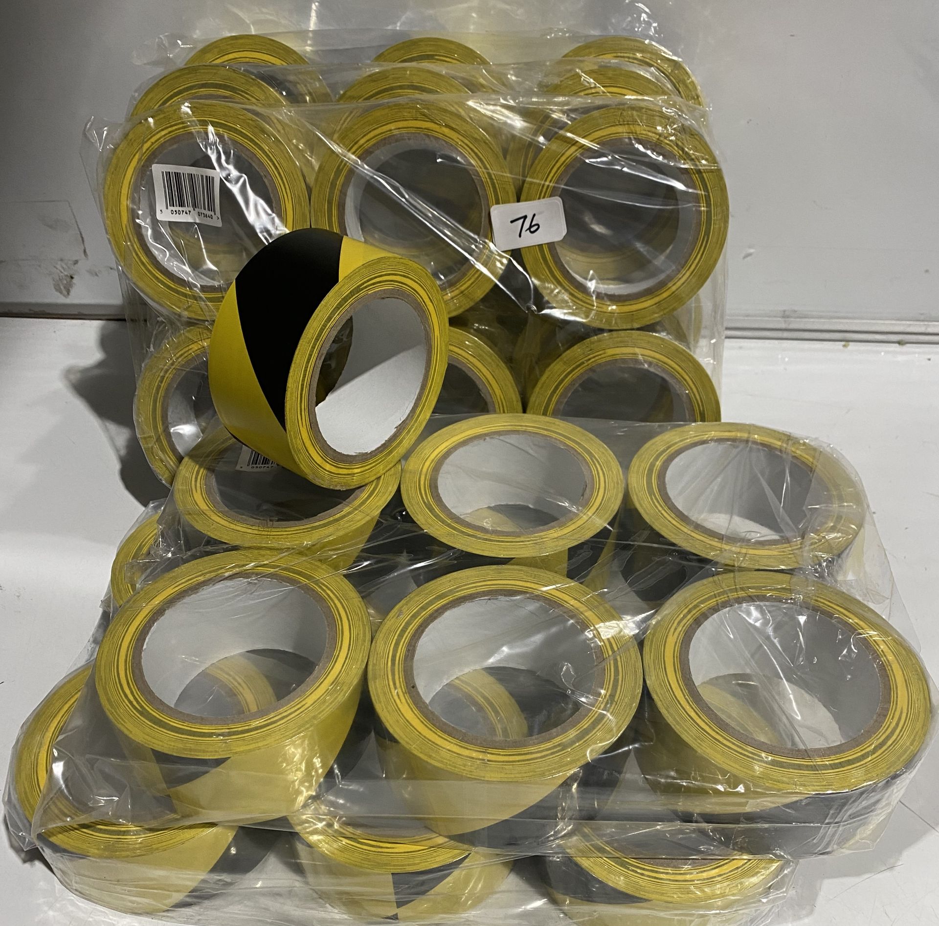 5 x packs of 6 black and yellow hazard tape,