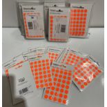 120 x pack of Blick self adhesive fluorescent dot labels each pack contains 140 dots