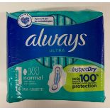 Contents to 2 boxes - 32 x packs of Always Ultra sanitary pads (size 1 - 14 per pack)) (saleroom