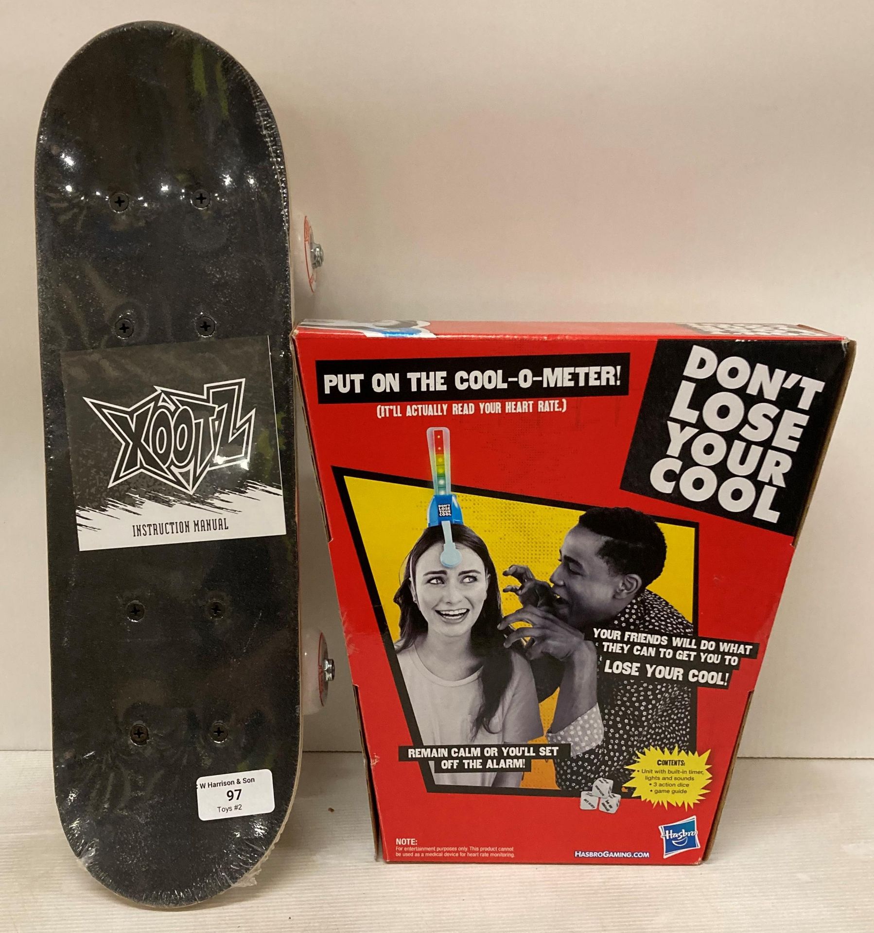 2 x Xootz Mini Skateboards and Don't Loose Your Cool games (saleroom location: M05)