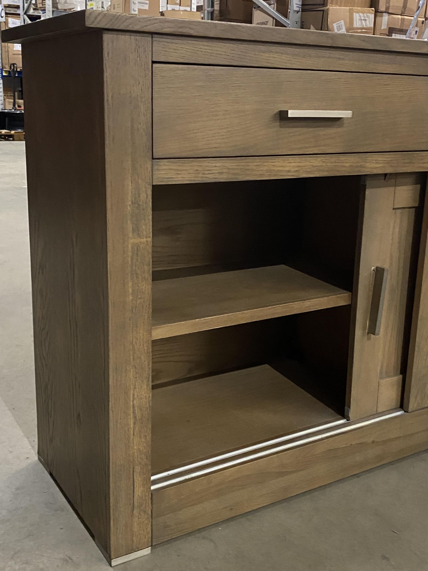 Oak sideboard fitted two drawers and two sliding cupboards below, - Image 6 of 7