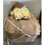 Box and contents - approximately 60 x childrens' Wanziee Pikachu slippers (sizes 3.