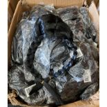 Box and contents - large quantity of Wednesday Addams black hair wigs (saleroom location: MA2)