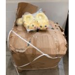 Box and contents - approximately 60 x childrens' Wanziee Pikachu slippers (sizes 3.