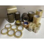 50 x rolls of assorted sizes clear and brown adhesive tape
