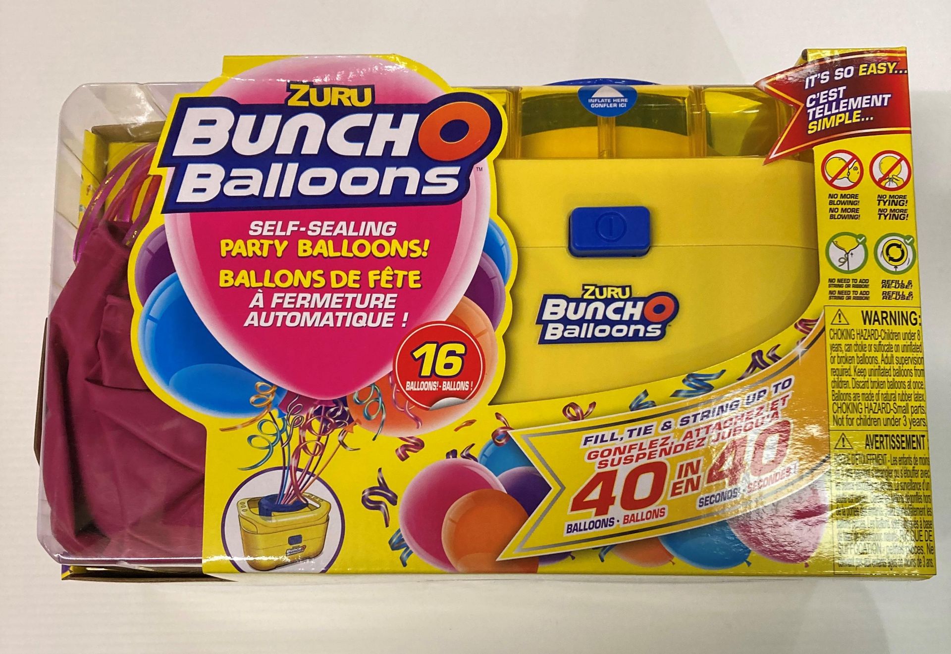 12 x Zuru Bunch O Balloons portable electric party balloon pump each with 16 self sealing balloons
