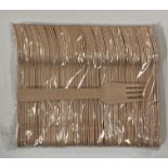 2 x boxes and contents of wooden catering forks,