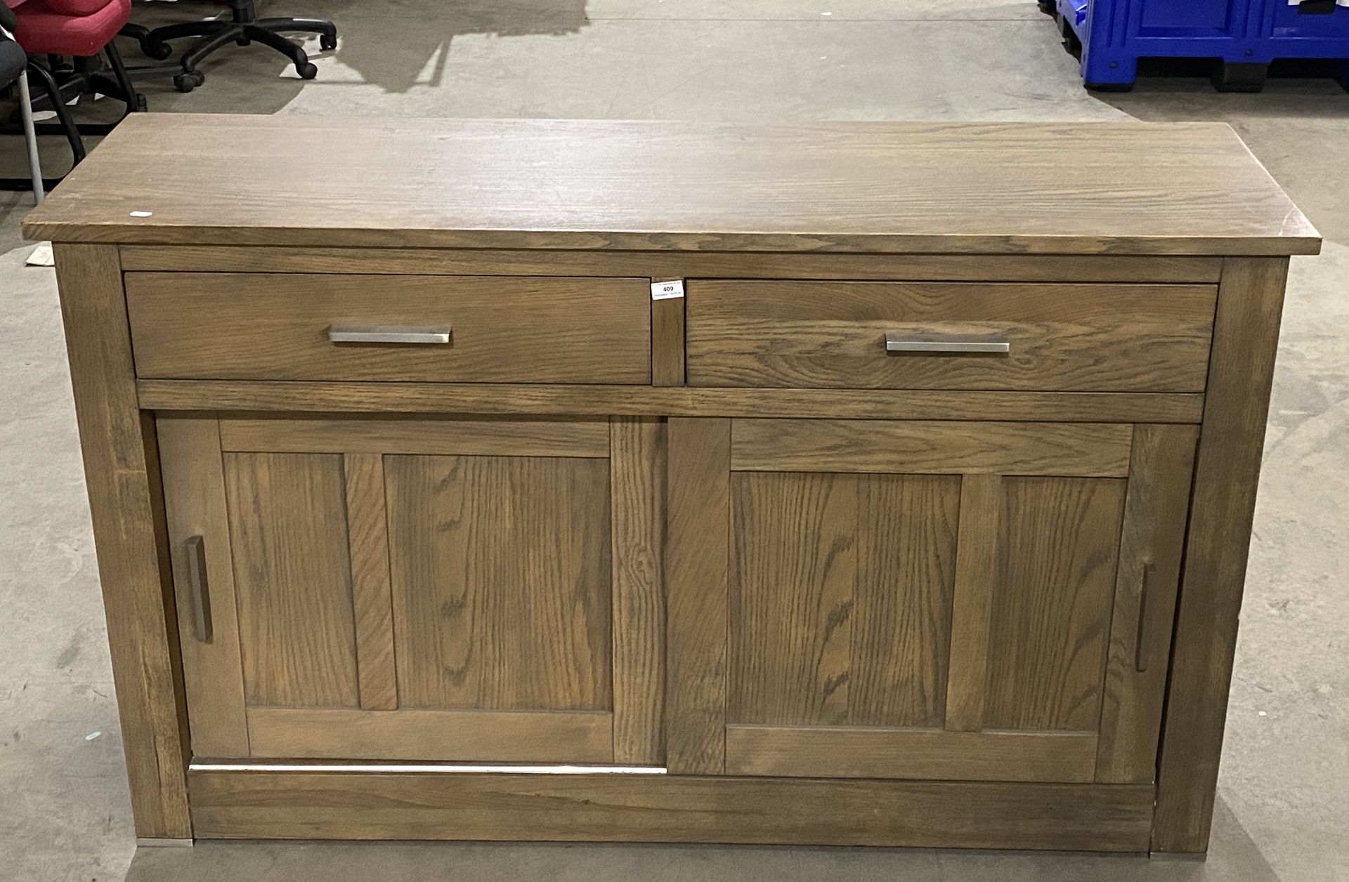 Oak sideboard fitted two drawers and two sliding cupboards below, - Image 4 of 7