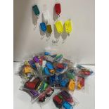 30 x packs of 8 Kevron assorted colour and size click tag plastic key rings