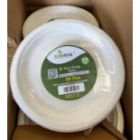 80 x packs of Ecowise 9" Extra Strong Sugarcane Fibre Plates (8 x outer boxes) (saleroom location: