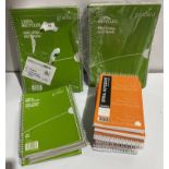 10 x A5 and 20 x A4 recycled spiral 100 page feint ruled with margin hole punched note book,