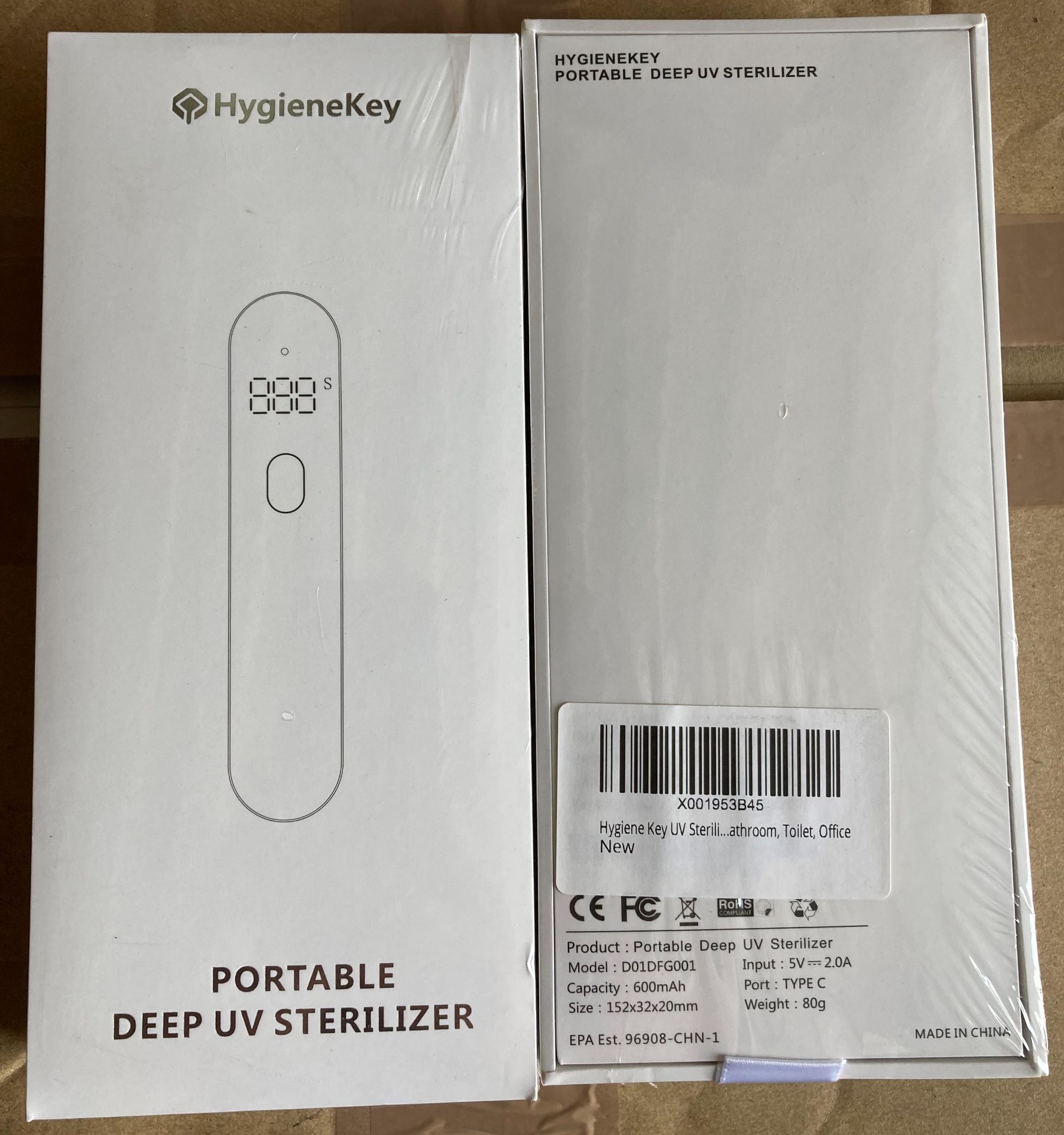 132 x Hygiene Key Portable Deep UV Sterilizers,