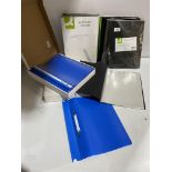 9 x A4 display books each with 20 clear pockets, 2 x boxes of 50 Elba A4 report folders A4,