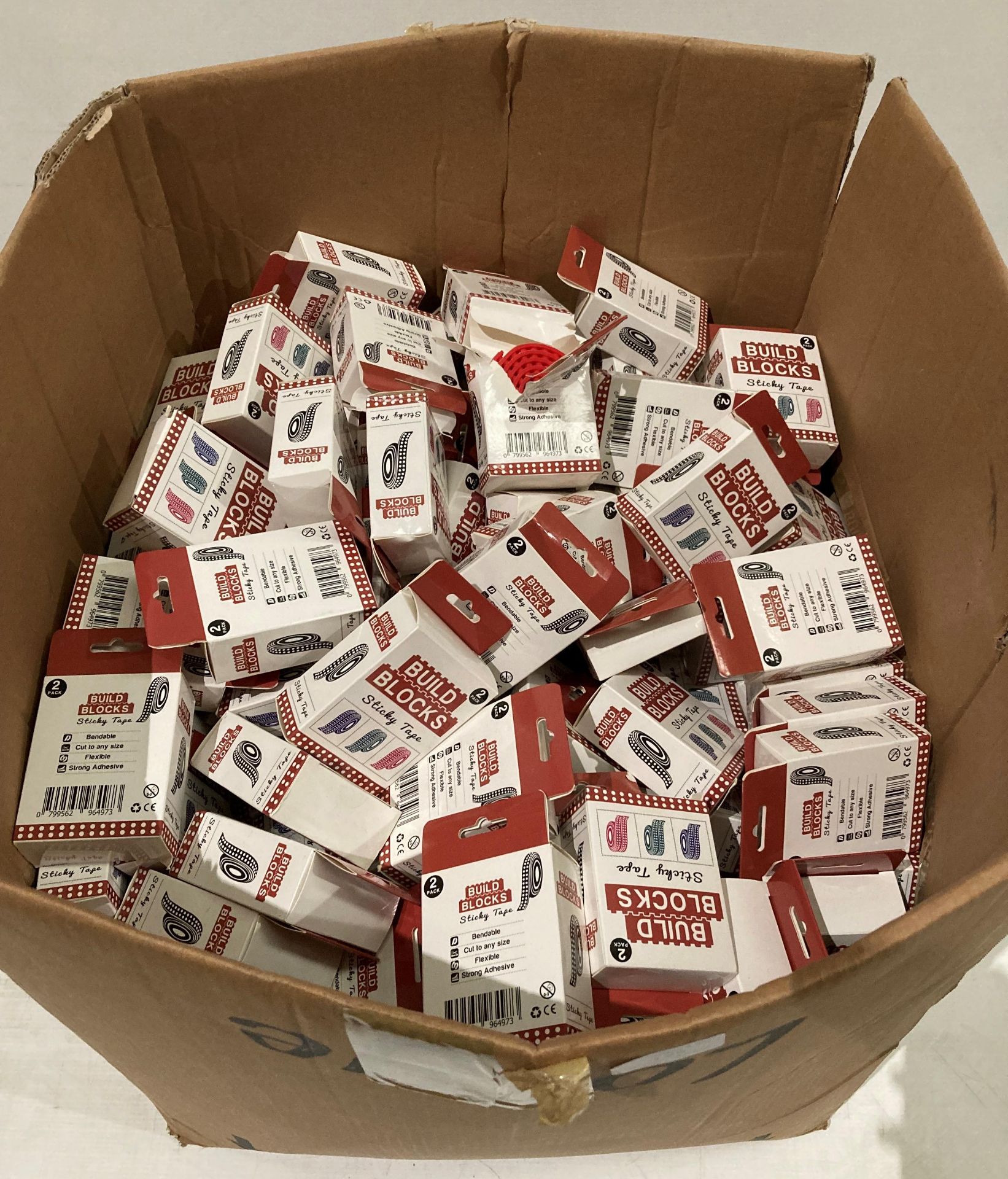 Contents to box - approximately 150 x packs of Build Blocks sticky tape ...