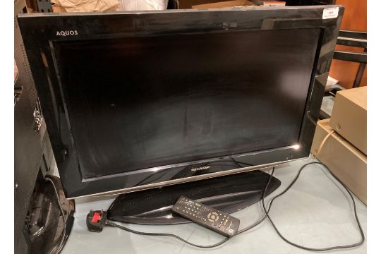 A Sharp Aquos 26" LCD TV model no: CC-26AD5E-BK complete with remote control (CWH Ref: S3 T5) - Image 2 of 2