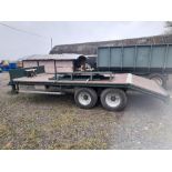 5 Mt twin axle beaver tail trailer (as n