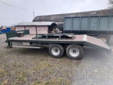 5 Mt twin axle beaver tail trailer (as n