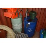 2 x Oil Drums with contents and hand pumps