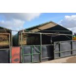 Pig tent 40` x 16` overall comprising 5 bays constructed of 8` sections comes with drinkers (Buyer