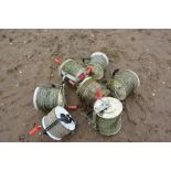 Rolls of electric fence wire as lotted