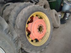 Pair 230/95 R48 row crop wheels and tyre