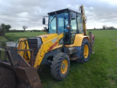 1994 Massey Ferguson 750 Digger, reg L249 MRA, 19983 km c/w 4 in 1 front bucket with pallet tines,