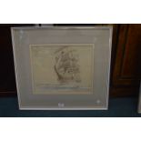 Allanson Hick Original Watercolour of a Square Rigged Sailing Ship