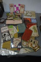 Vintage Ephemera Including Autograph Album, Cigarette Cards, Maps, etc.