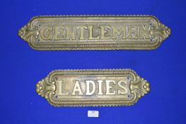 *Ladies and Gents Reproduction Brass Toilet Signs