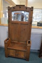 1930's Oak Hall Stand with Seat