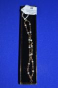 9ct Gold & Pearl Chain Bracelet ~8.8g