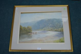 W. Eyre Walker Original Watercolour Riverscape