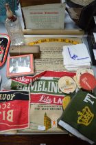 Assorted Pub Collectibles Including Bar Towels, Posters, Glasses, Beermats, etc.