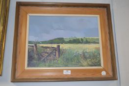 Oil on Board East Yorkshire Landscape by Tom Harland