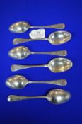 Six Hallmarked Silver Desert Spoons - London 1908, ~259g total