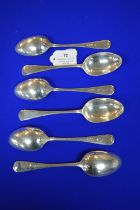 Six Hallmarked Silver Desert Spoons - London 1908, ~259g total