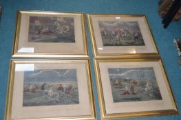 Set of Four Steeple Chase Prints circa 1839