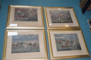 Set of Four Steeple Chase Prints circa 1839