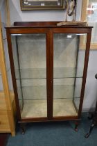 Edwardian Mahogany Framed China Cabinet with Bevel