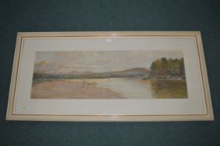 Original Gouche Landscape "On The Edge of the Water" by David Scott Murry 1904