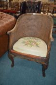 Carved Oak Bergere Tub Chair (AF)