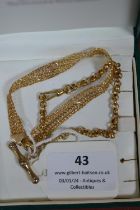 Two 9ct Gold Bracelets ~7g total