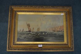 Oil on Canvas Maritime Study Initialed L.N. 1895